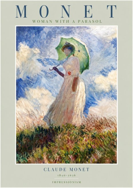 Monet Woman with a Parasol No4 - Juliste