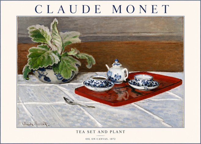 Monet Tea Set and Plant No4 - Juliste