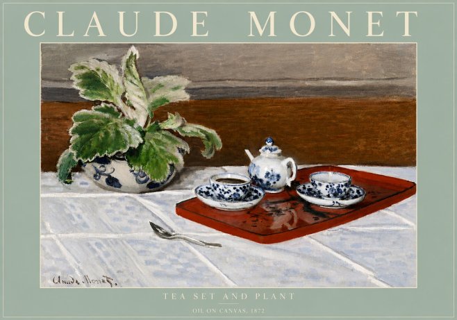 Monet Tea Set and Plant No6 - Juliste