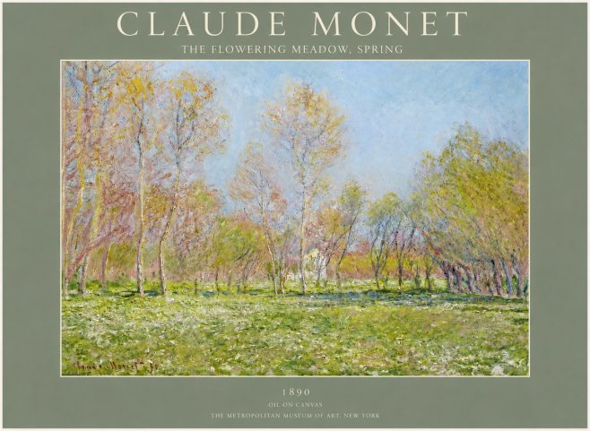 Monet The Flowering Meadow, Spring No2 - Juliste