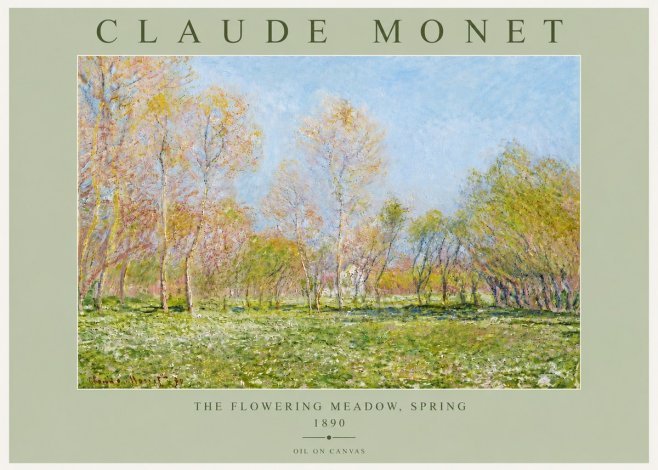 Monet The Flowering Meadow, Spring No4 - Juliste