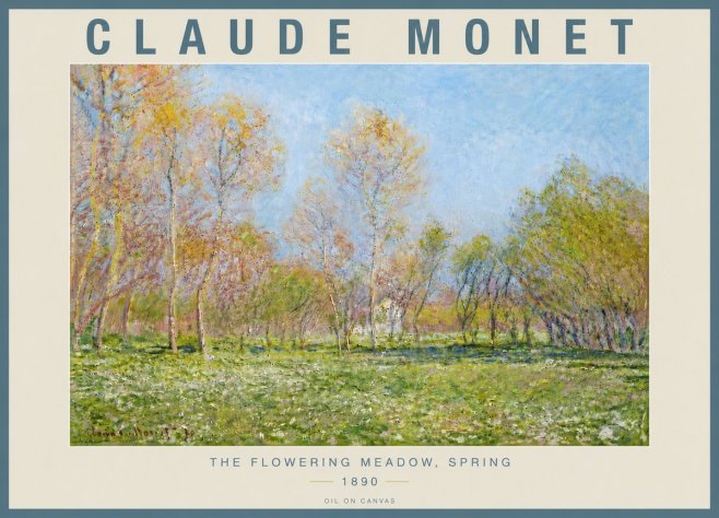 Monet The Flowering Meadow, Spring No5 - Juliste