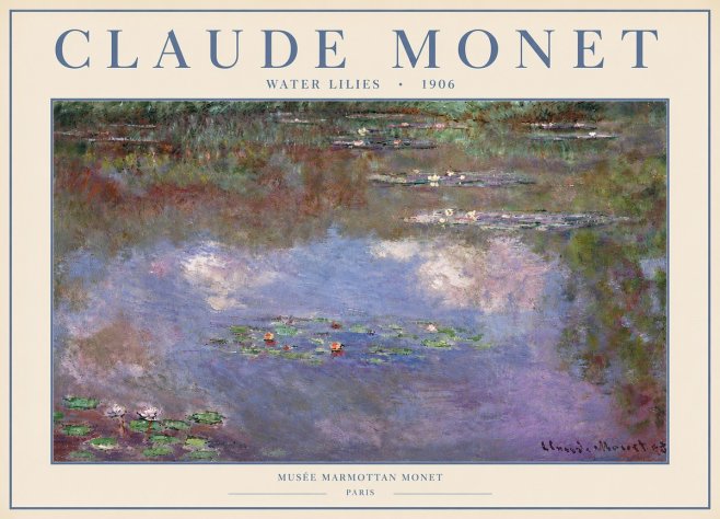 Monet Water Lilies VI No6 - Juliste