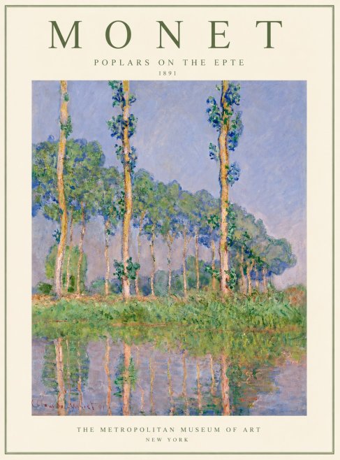 Monet Poplars on the Epte No4 - Juliste