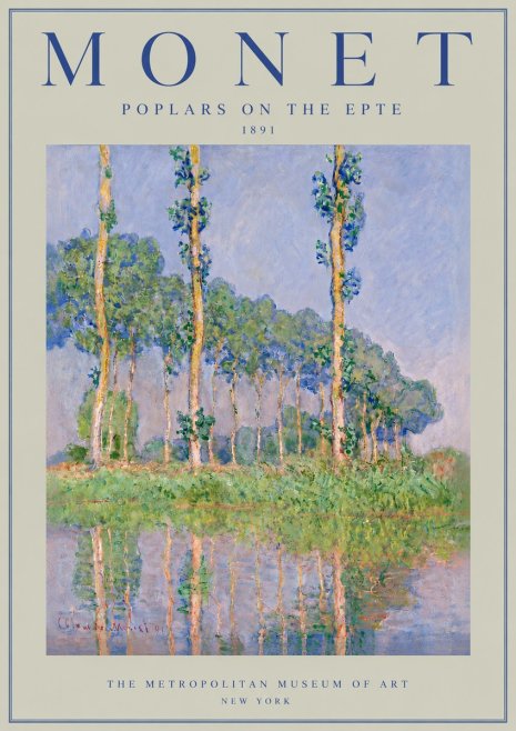 Monet Poplars on the Epte No5 - Juliste