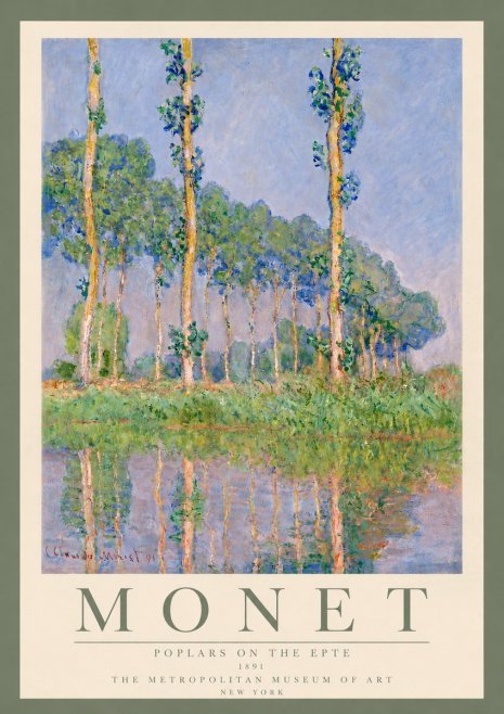 Monet Poplars on the Epte No6 - Juliste
