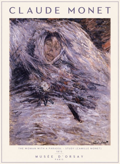 Monet The Woman with a Parasol - Study (Camille Monet) No4 - Juliste