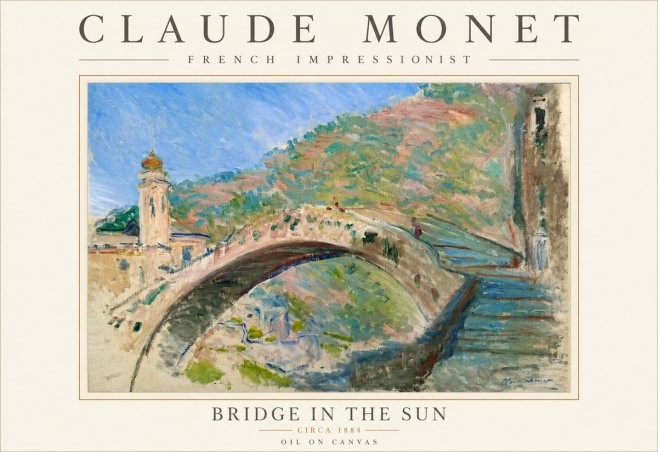 Monet Bridge in the Sun No3 - Juliste