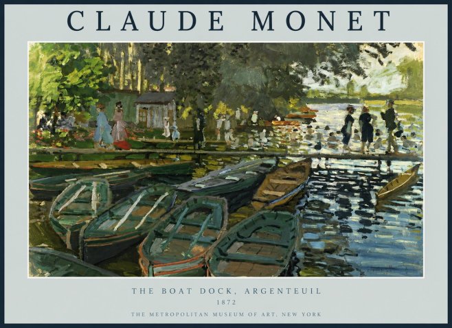 Monet The Boat Dock, Argenteuil No2 - Juliste