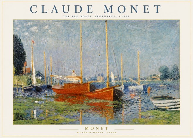 Monet The Red Boats, Argenteuil No3 - Juliste