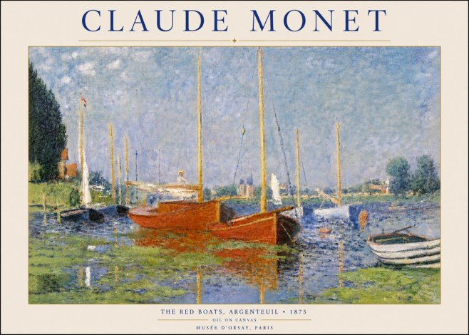 Monet The Red Boats, Argenteuil No4 - Juliste