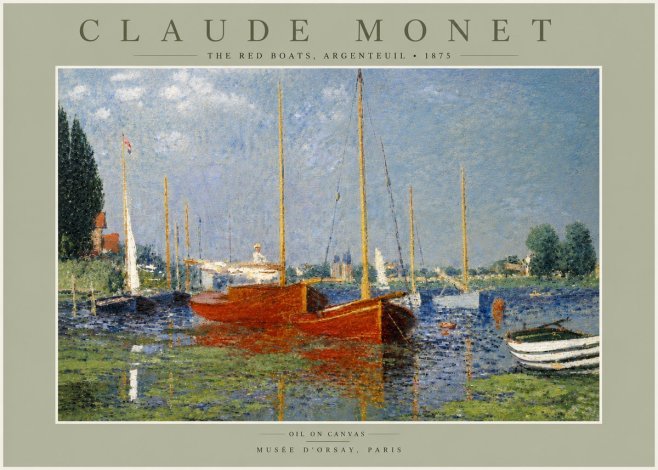 Monet The Red Boats, Argenteuil No6 - Juliste