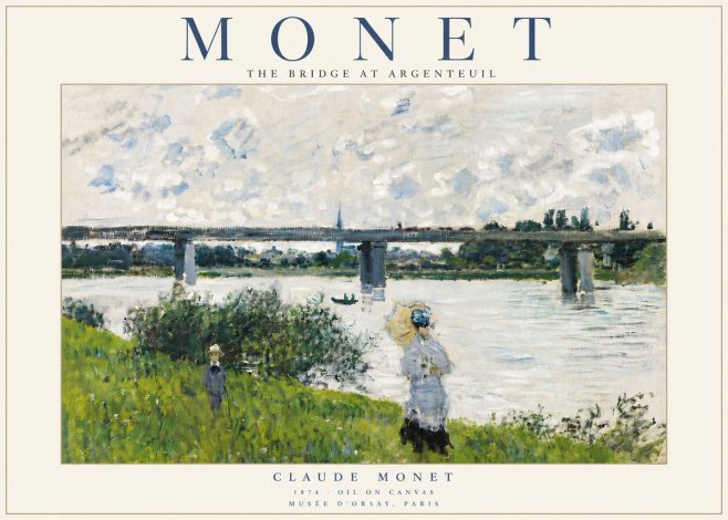 Monet The Bridge at Argenteuil II No6 - Juliste