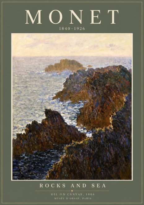 Monet Rocks and Sea No2 - Juliste