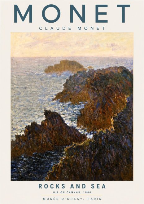 Monet Rocks and Sea No4 - Juliste