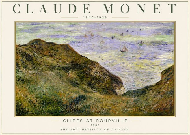 Monet Cliffs at Pourville II No5 - Juliste