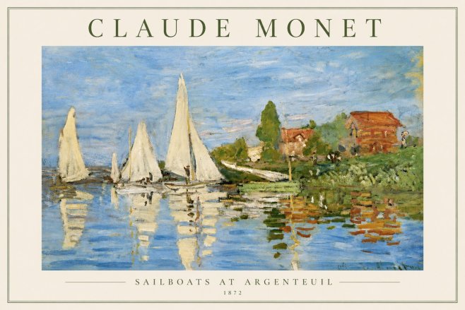 Monet Sailboats at Argenteuil No3 - Juliste