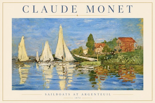 Monet Sailboats at Argenteuil No5 - Juliste