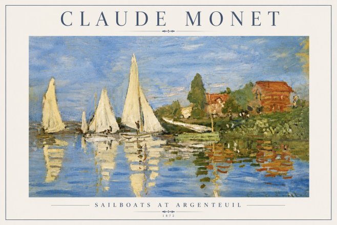 Monet Sailboats at Argenteuil No6 - Juliste