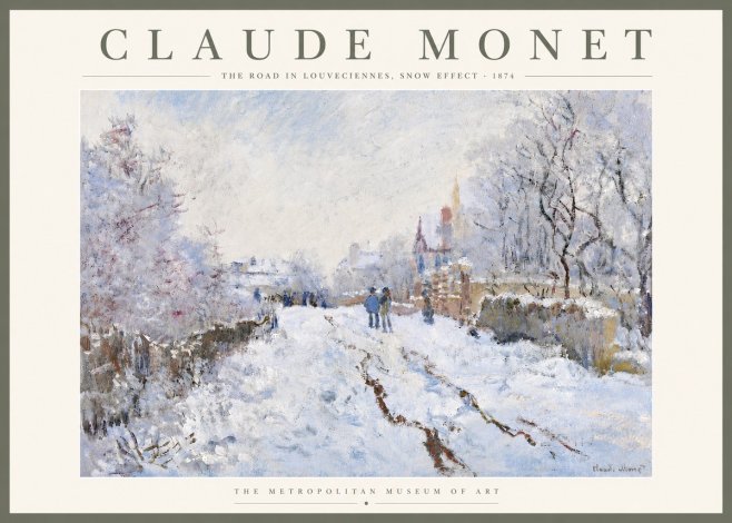 Monet The Road in Louveciennes, Snow Effect No5 - Juliste