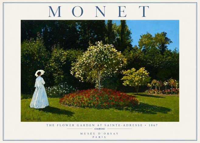 Monet The Flower Garden at Sainte-adresse No6 - Juliste