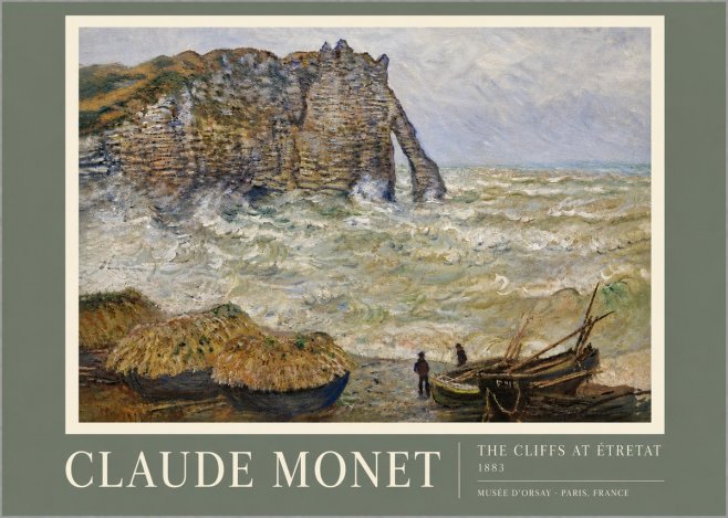 Monet The Cliffs at Etretat No5 - Juliste