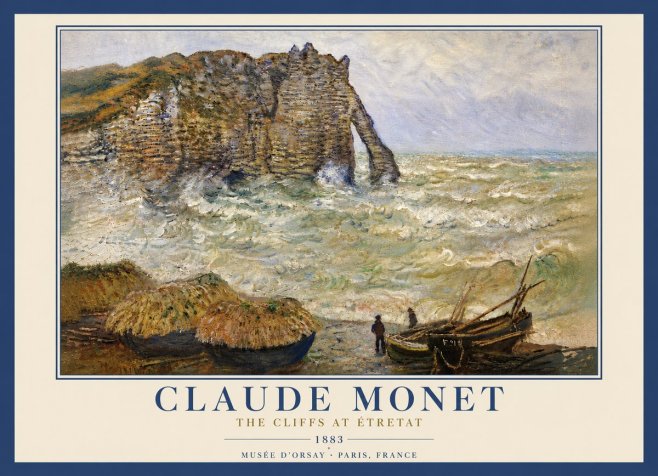 Monet The Cliffs at Etretat No6 - Juliste