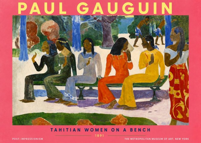 Paul Gauguin Tahitian Women on a Bench No6 - Juliste