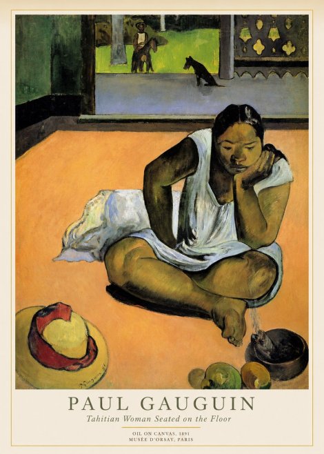 Paul Gauguin Tahitian Woman Seated on the Floor No1 - Juliste