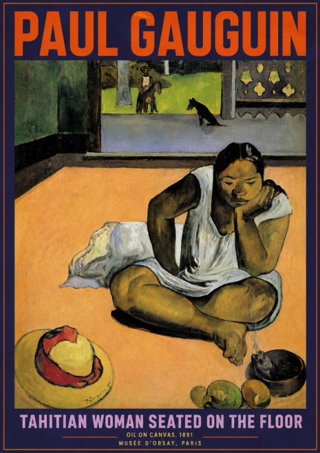 Paul Gauguin Tahitian Woman Seated on the Floor No4 - Juliste