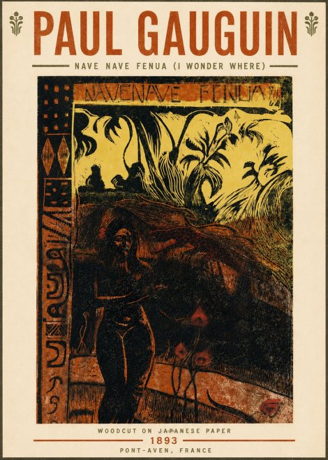 Paul Gauguin Nave Nave Fenua (I Wonder Where) No4 - Juliste