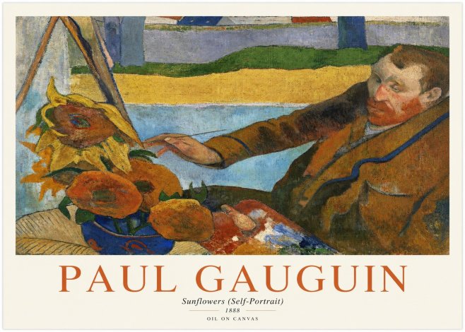 Paul Gauguin The Artist and His Sunflowers No2 - Juliste