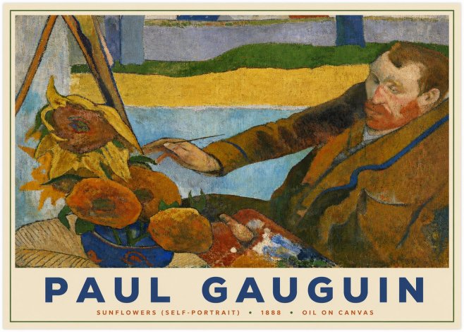 Paul Gauguin The Artist and His Sunflowers No5 - Juliste