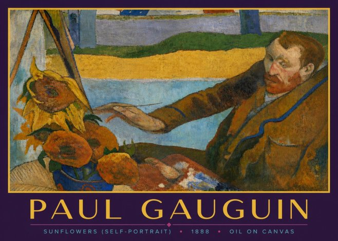 Paul Gauguin The Artist and His Sunflowers No6 - Juliste