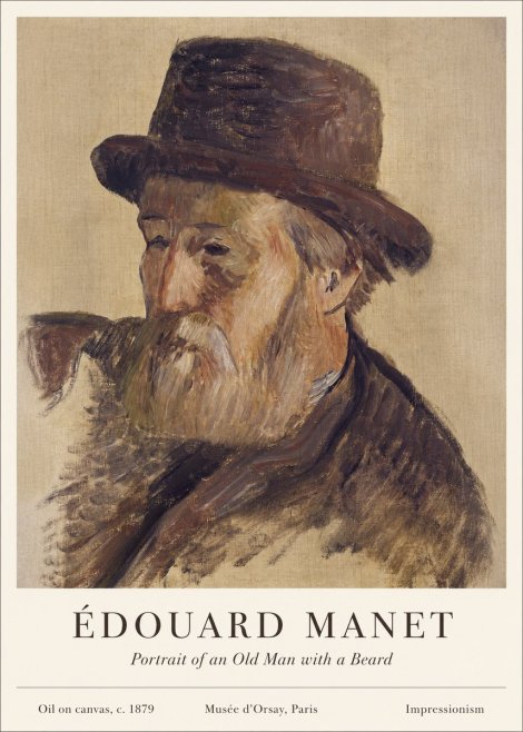 Édouard Manet Portrait of an Old Man with a Beard No1 - Juliste