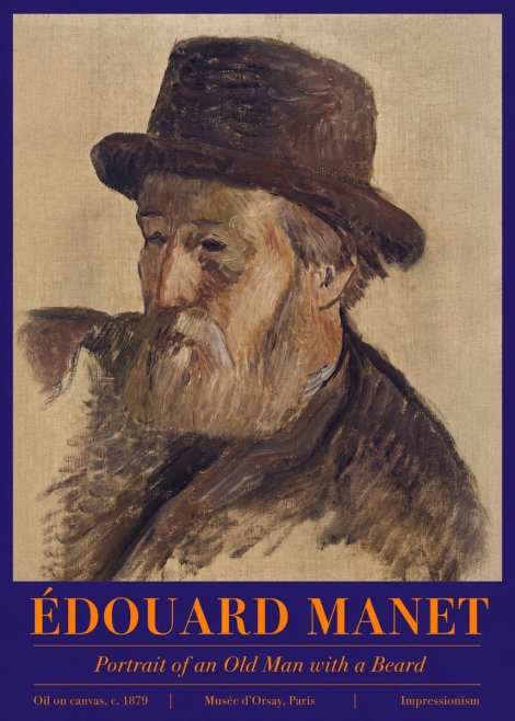 Édouard Manet Portrait of an Old Man with a Beard No2 - Juliste