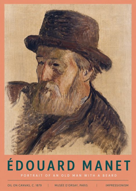 Édouard Manet Portrait of an Old Man with a Beard No3 - Juliste