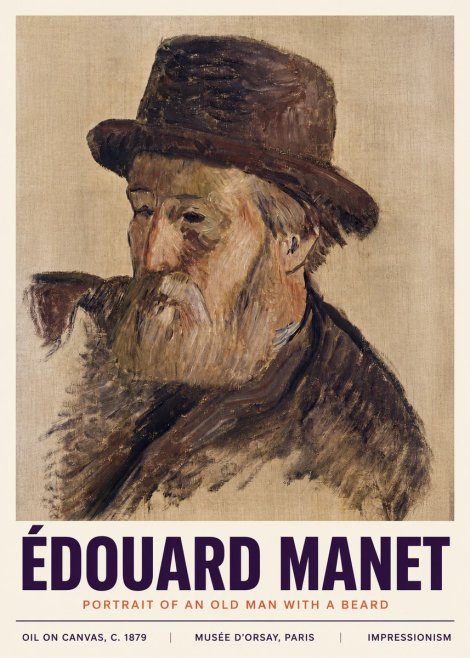 Édouard Manet Portrait of an Old Man with a Beard No4 - Juliste