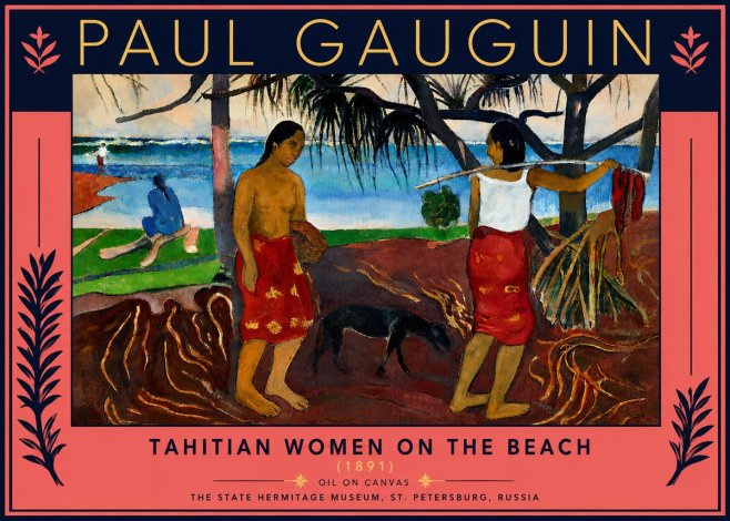 Paul Gauguin Tahitian Women on the Beach (1891) No5 - Juliste