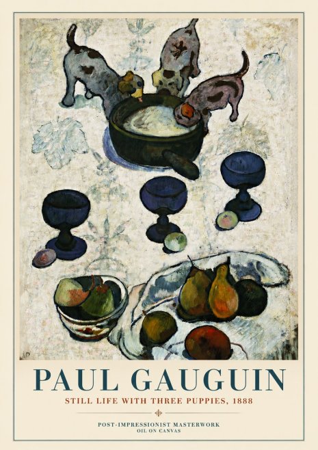 Paul Gauguin Still Life with Three Puppies, 1888 No3 - Juliste