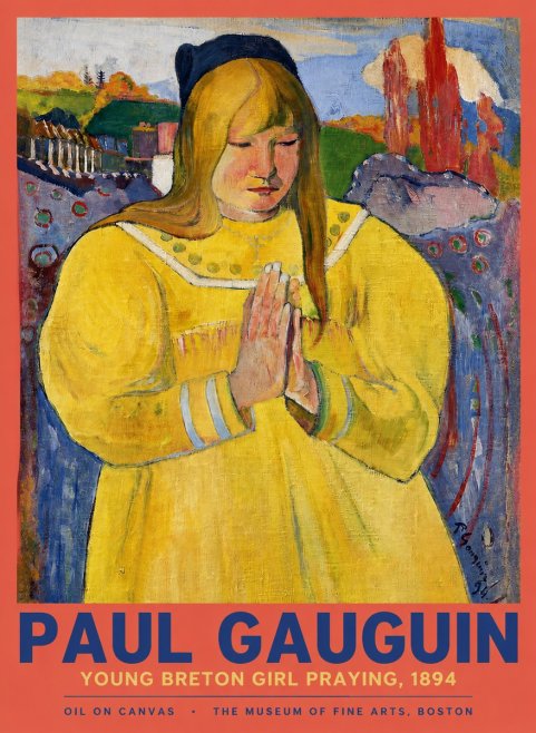 Paul Gauguin Young Breton Girl Praying, 1894 No2 - Juliste