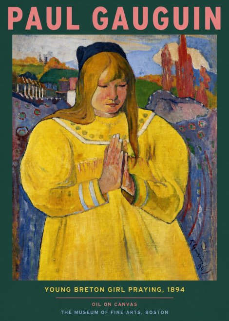 Paul Gauguin Young Breton Girl Praying, 1894 No3 - Juliste