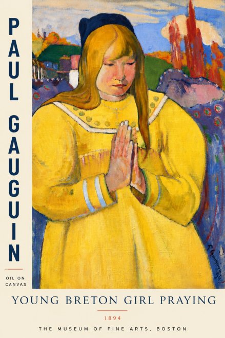 Paul Gauguin Young Breton Girl Praying, 1894 No5 - Juliste