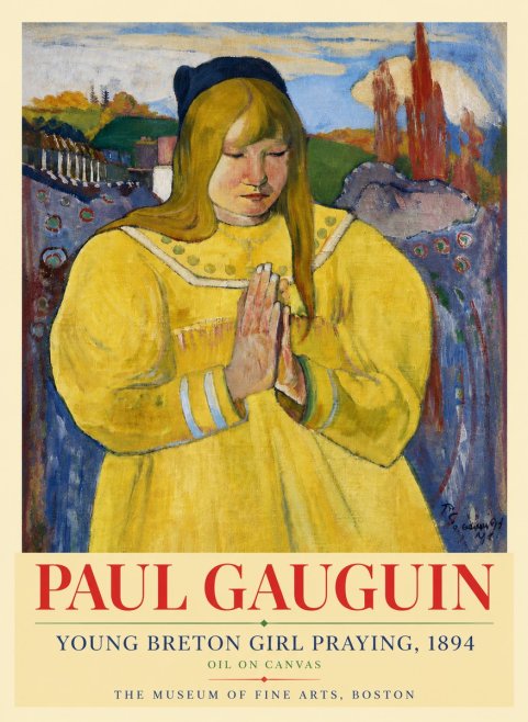 Paul Gauguin Young Breton Girl Praying, 1894 No6 - Juliste