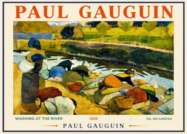 Paul Gauguin Washing at the River No6 - Juliste
