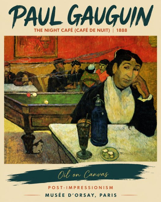 Paul Gauguin The Night Café (Café De Nuit) No5 - Juliste
