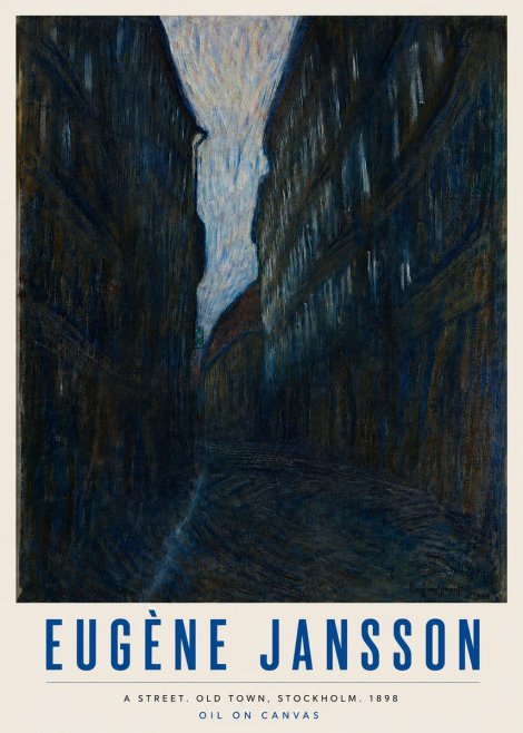 Eugène Jansson A Street. Old Town, Stockholm. 1898 No6 - Juliste