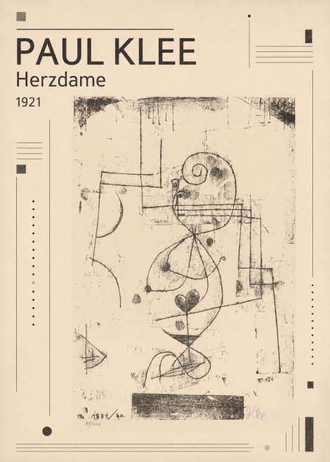 Paul Klee Herzdame No3 - Juliste