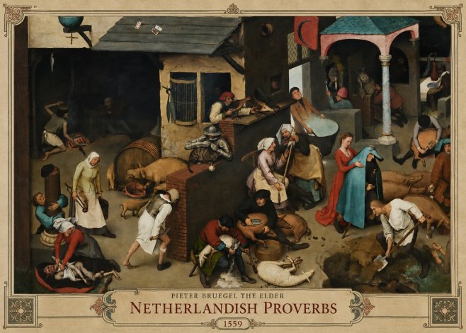 Pieter Bruegel Netherlandish Proverbs VI No2 - Juliste