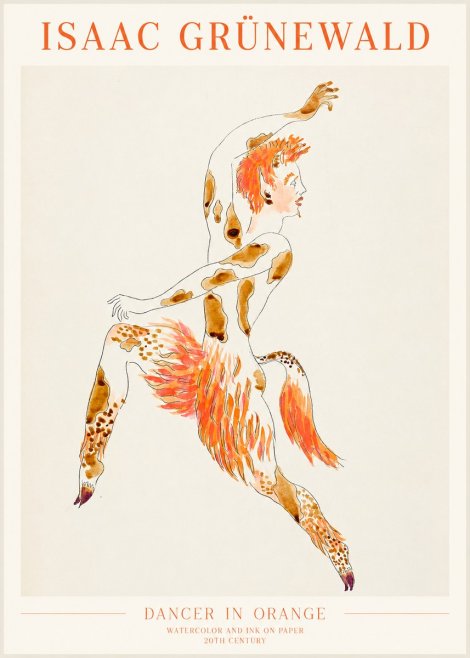 Isaac Grünewald Dancer in Orange No1 - Juliste